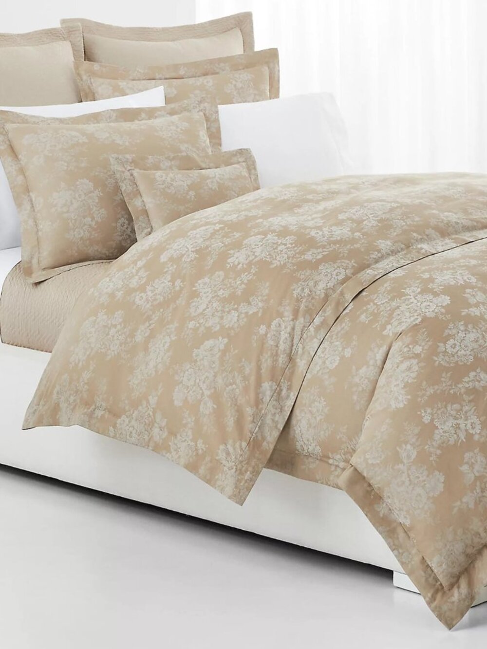 Ralph Lauren Mya King Duvet Cover w/ 2 King Pillow Shams Pearl